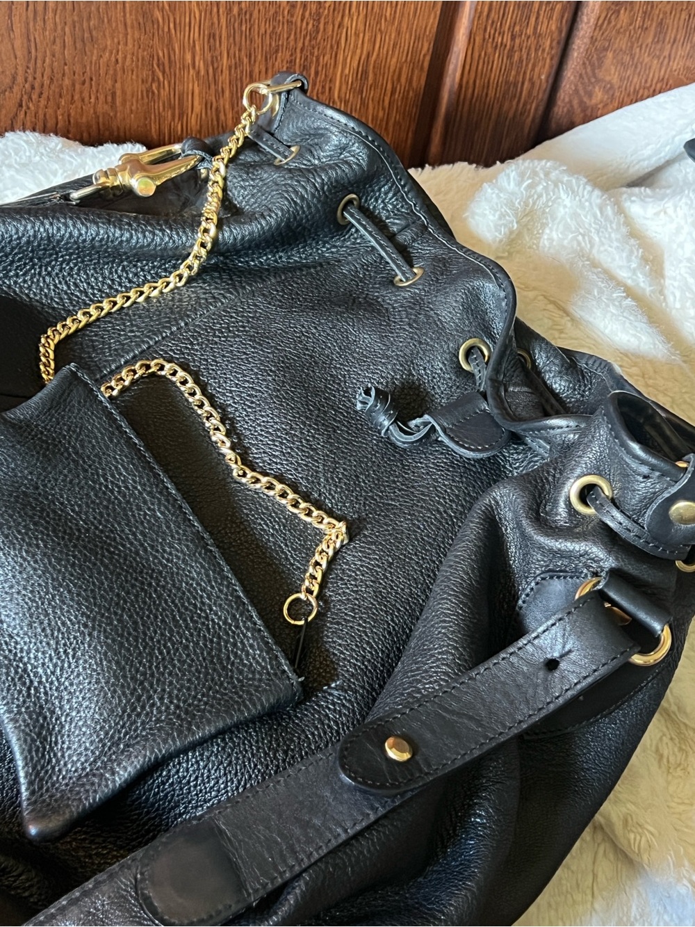 Vintage BALLY Thick Soft Slouchy Black Pebbled Premium Leather Bucket Bag XL - Picture 6 of 16